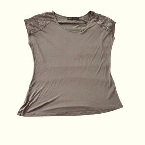 Outback Red Taupe Lace Shoulder Detail Blouse